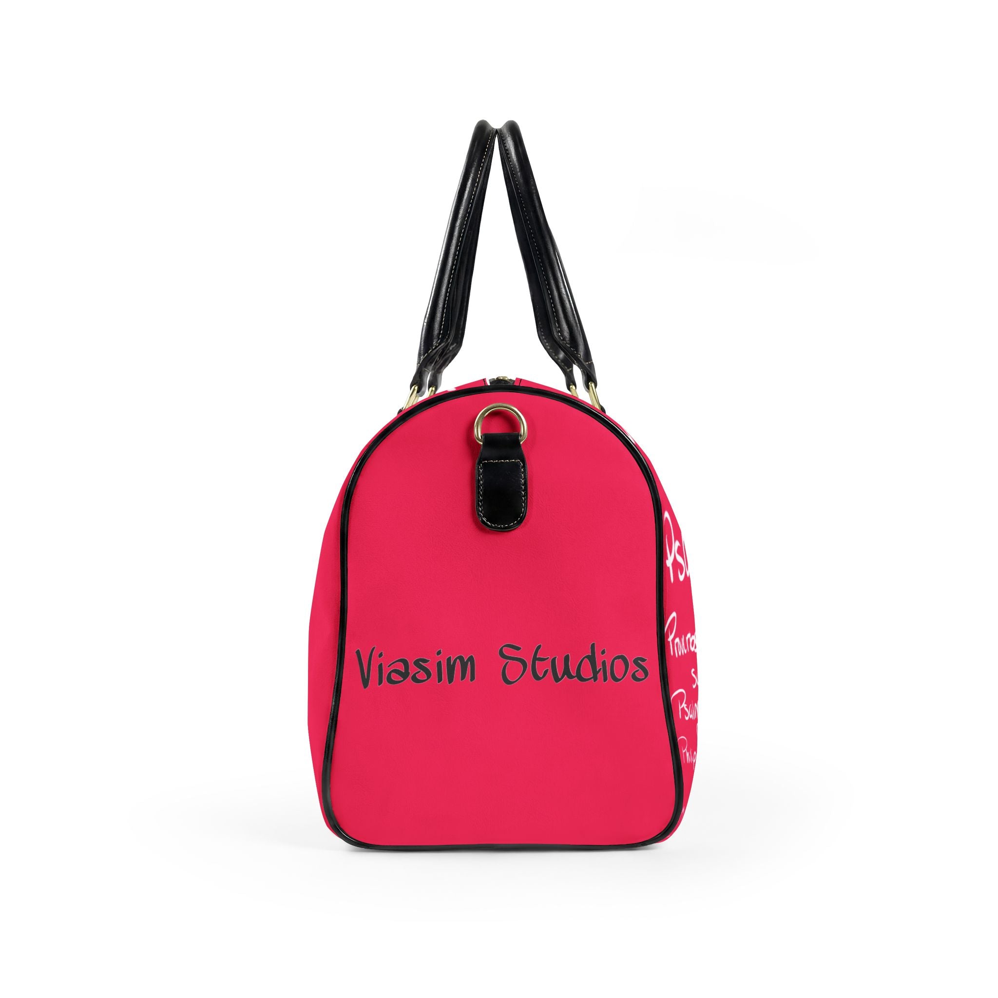 She Walks with Christ  Faux Leather Travel Bag