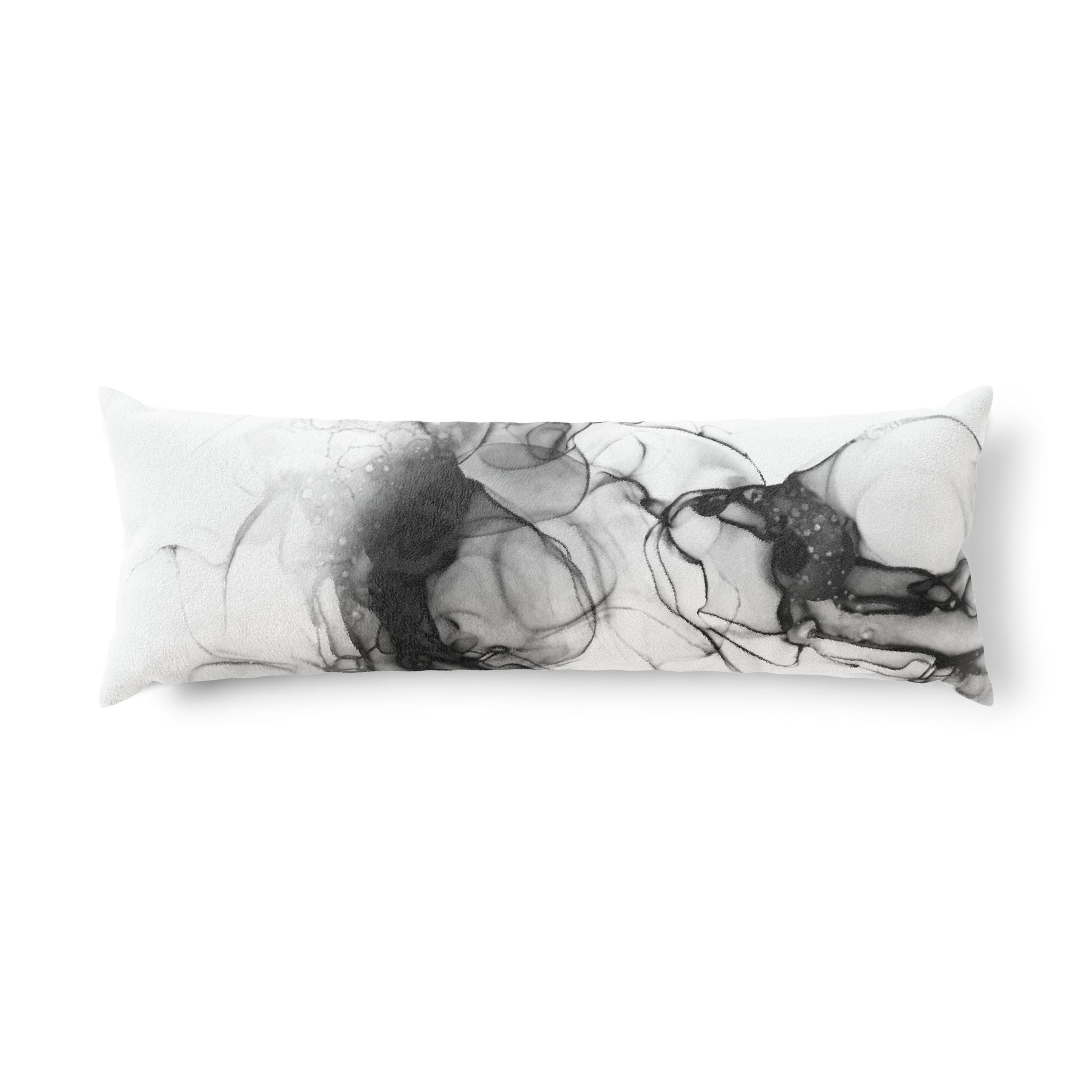 Black Ink Swirl Body Pillow