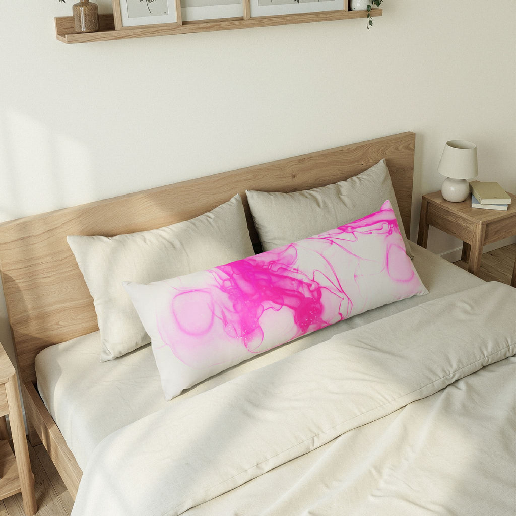 Pink Ink Swirl Body Pillow