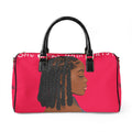 She Walks with Christ  Faux Leather Travel Bag