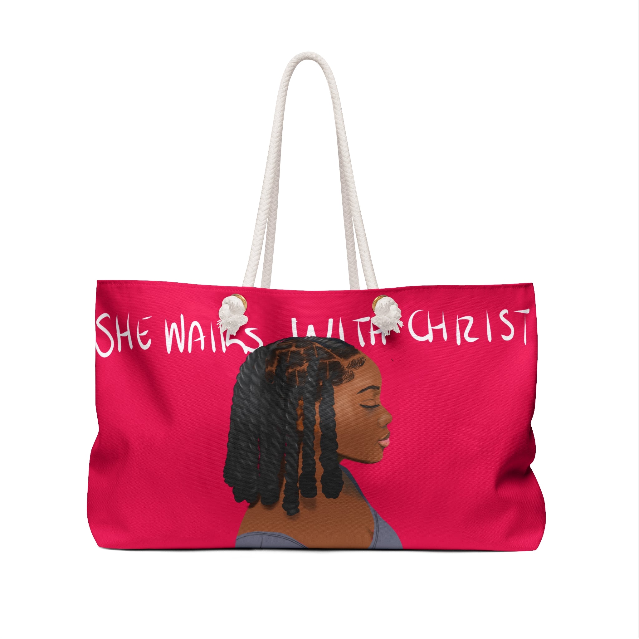 'She Walks With Christ' weekend Bag Hot Pink