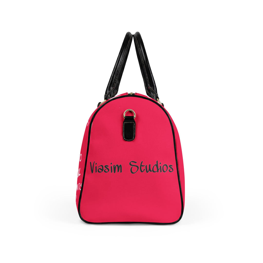 She Walks with Christ  Faux Leather Travel Bag