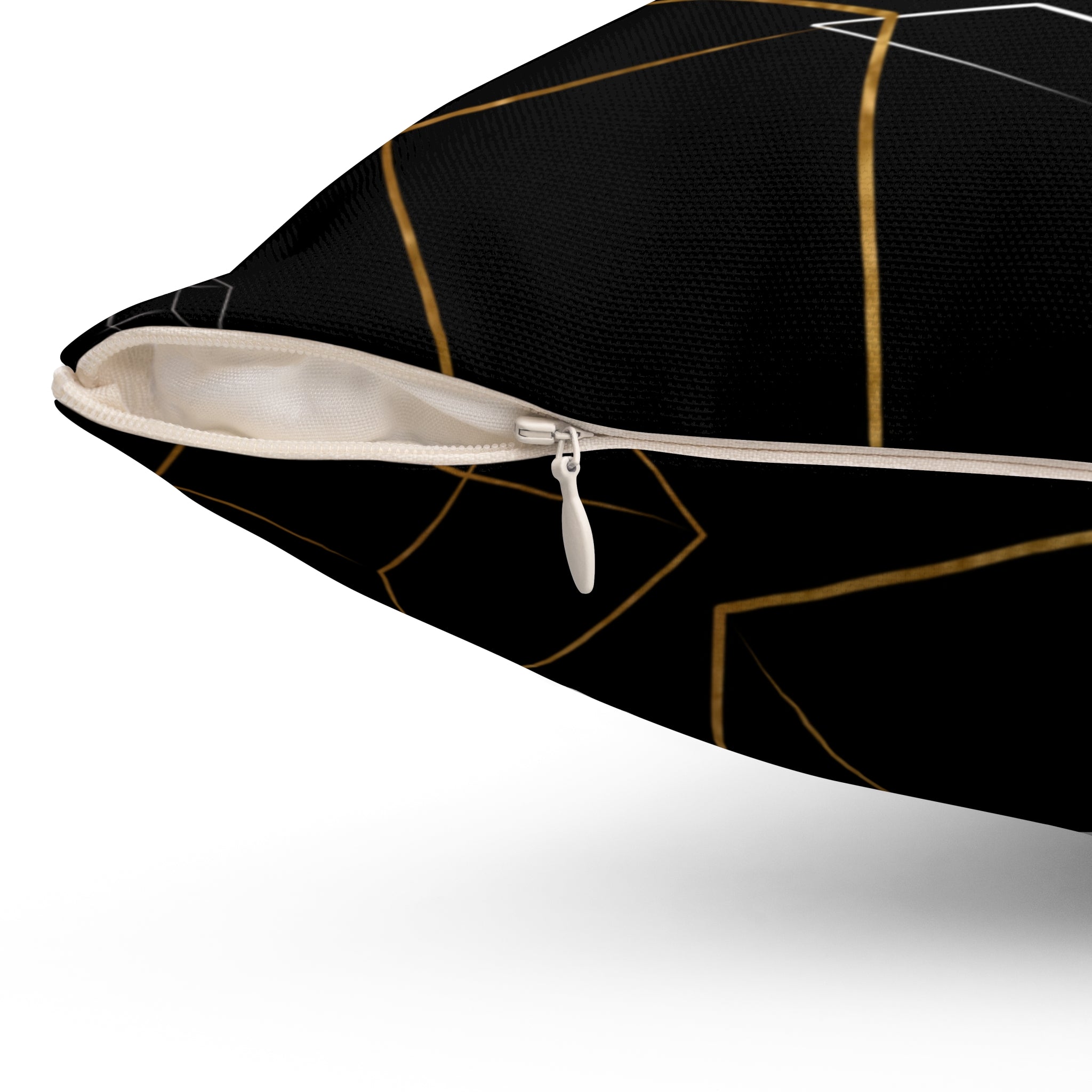 Geometric Gold & Silver Cube Decorative Pillow
