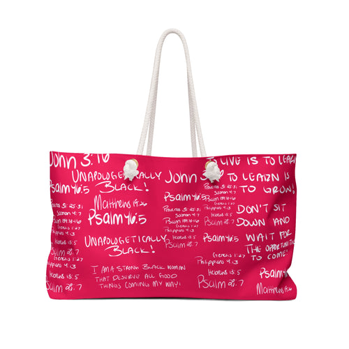 'She Walks With Christ' weekend Bag Hot Pink