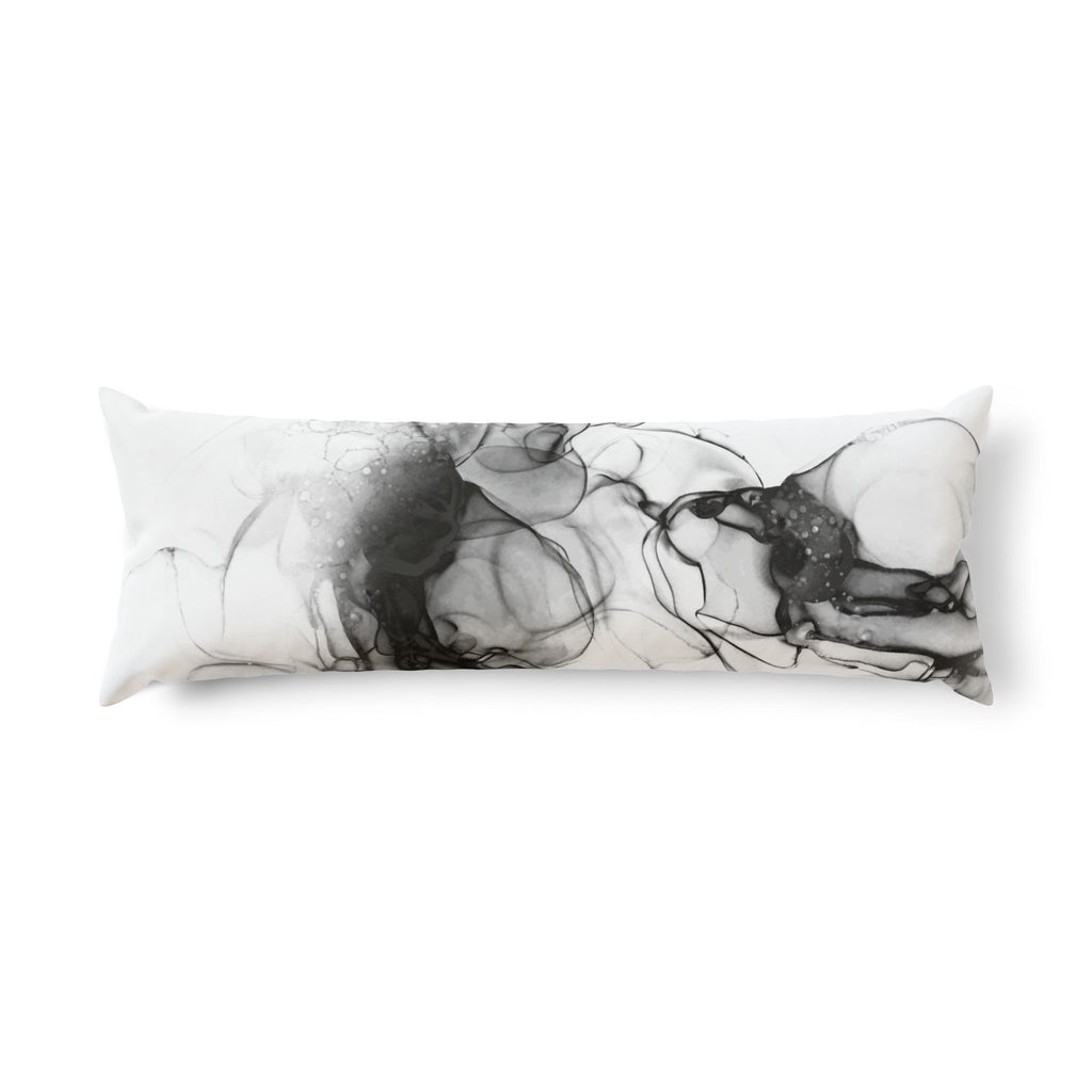 Black Ink Swirl Body Pillow