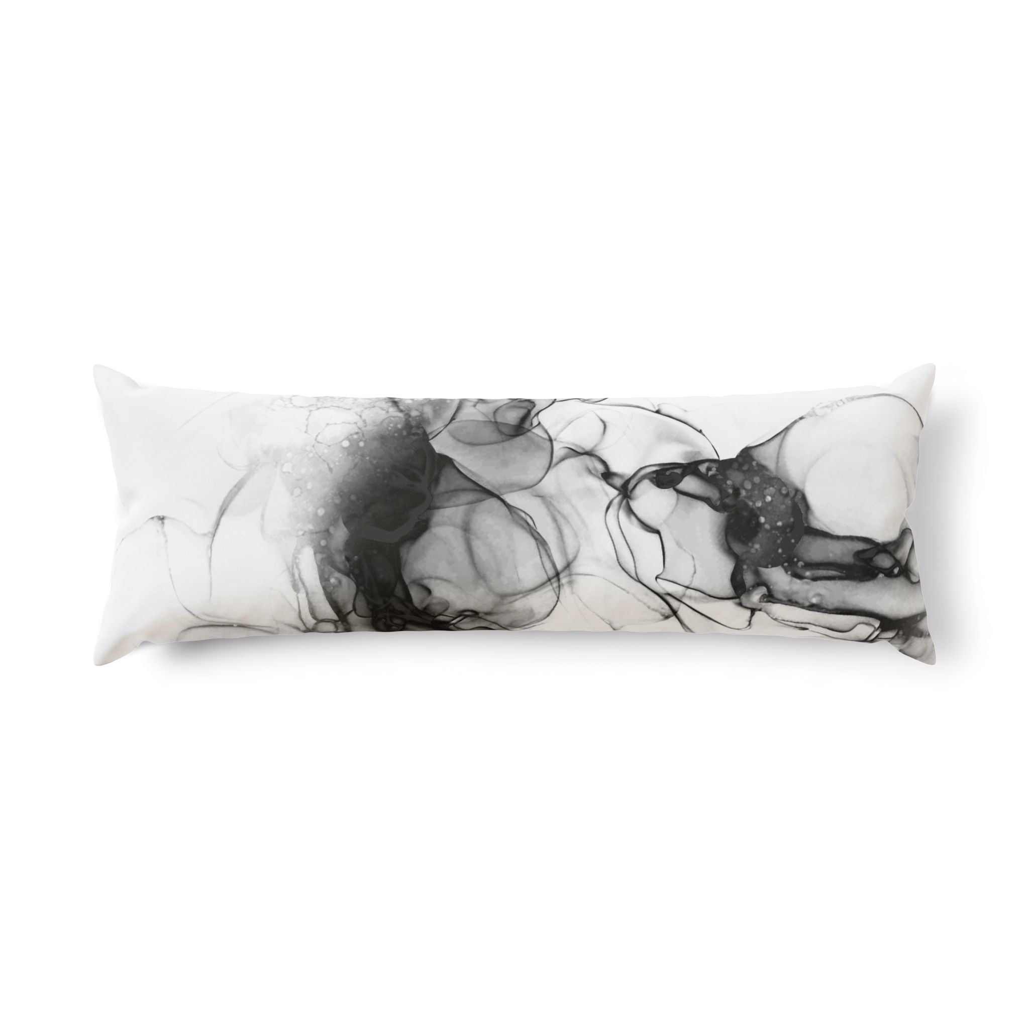 Black Ink Swirl Body Pillow