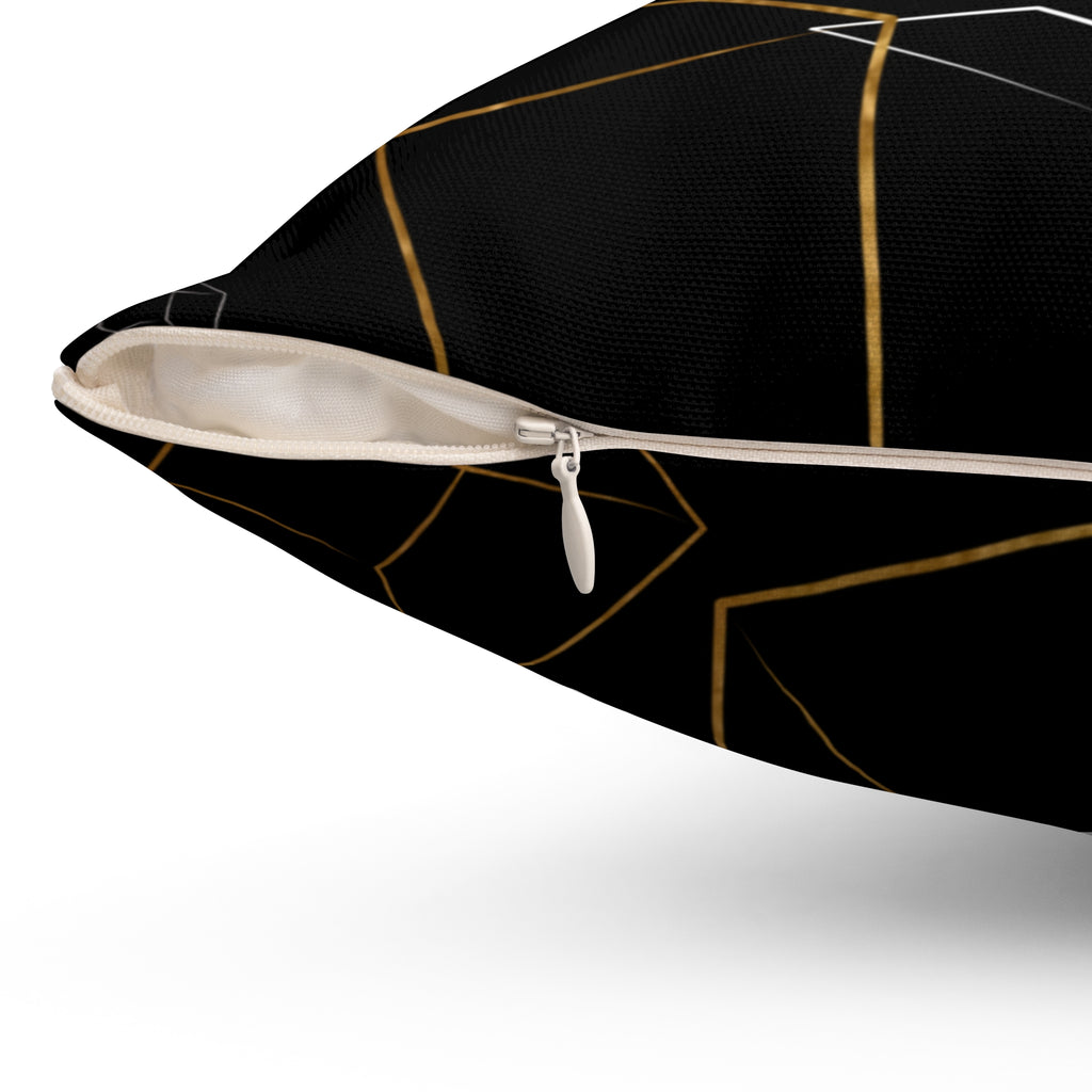 Geometric Gold & Silver Cube Decorative Pillow