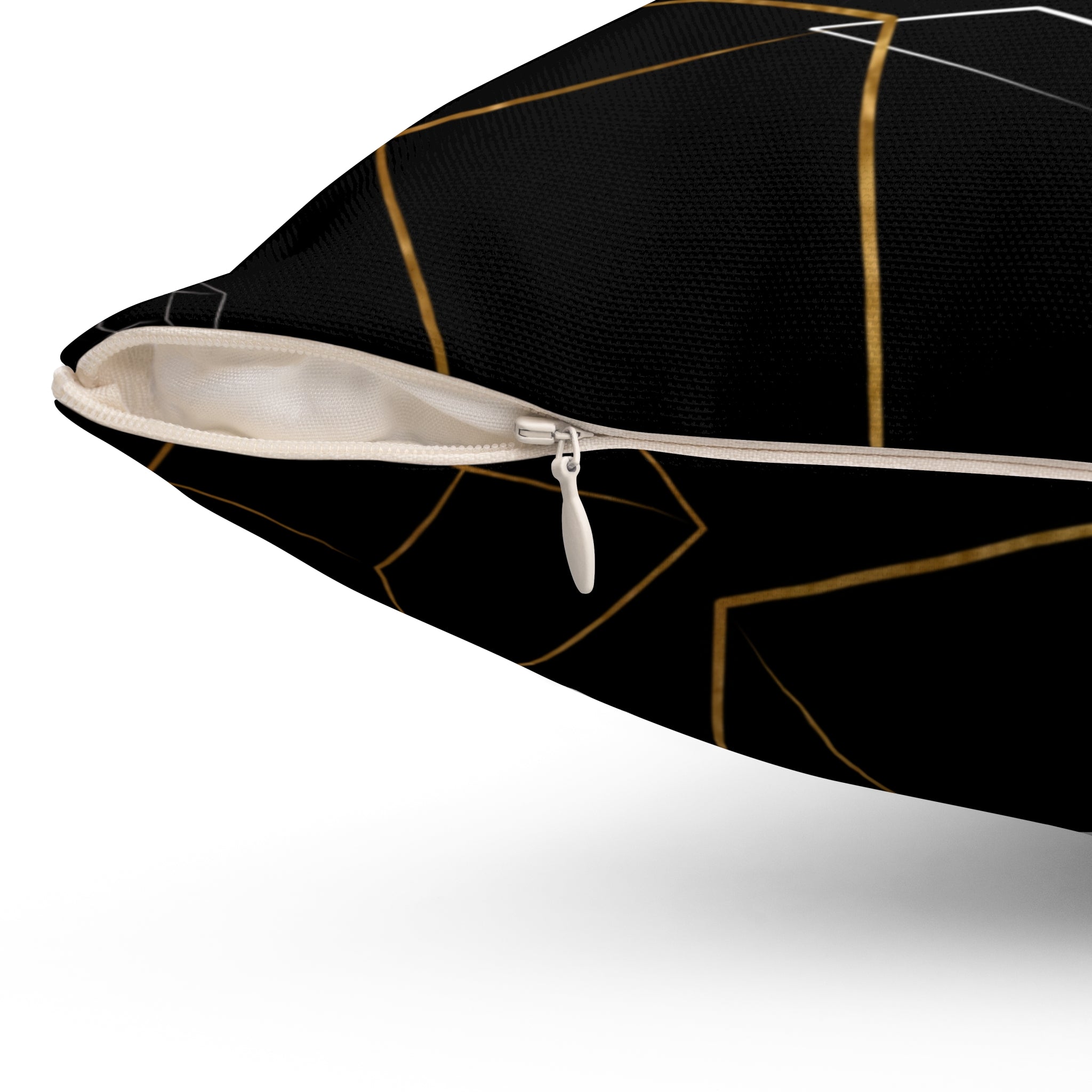 Geometric Gold & Silver Cube Decorative Pillow