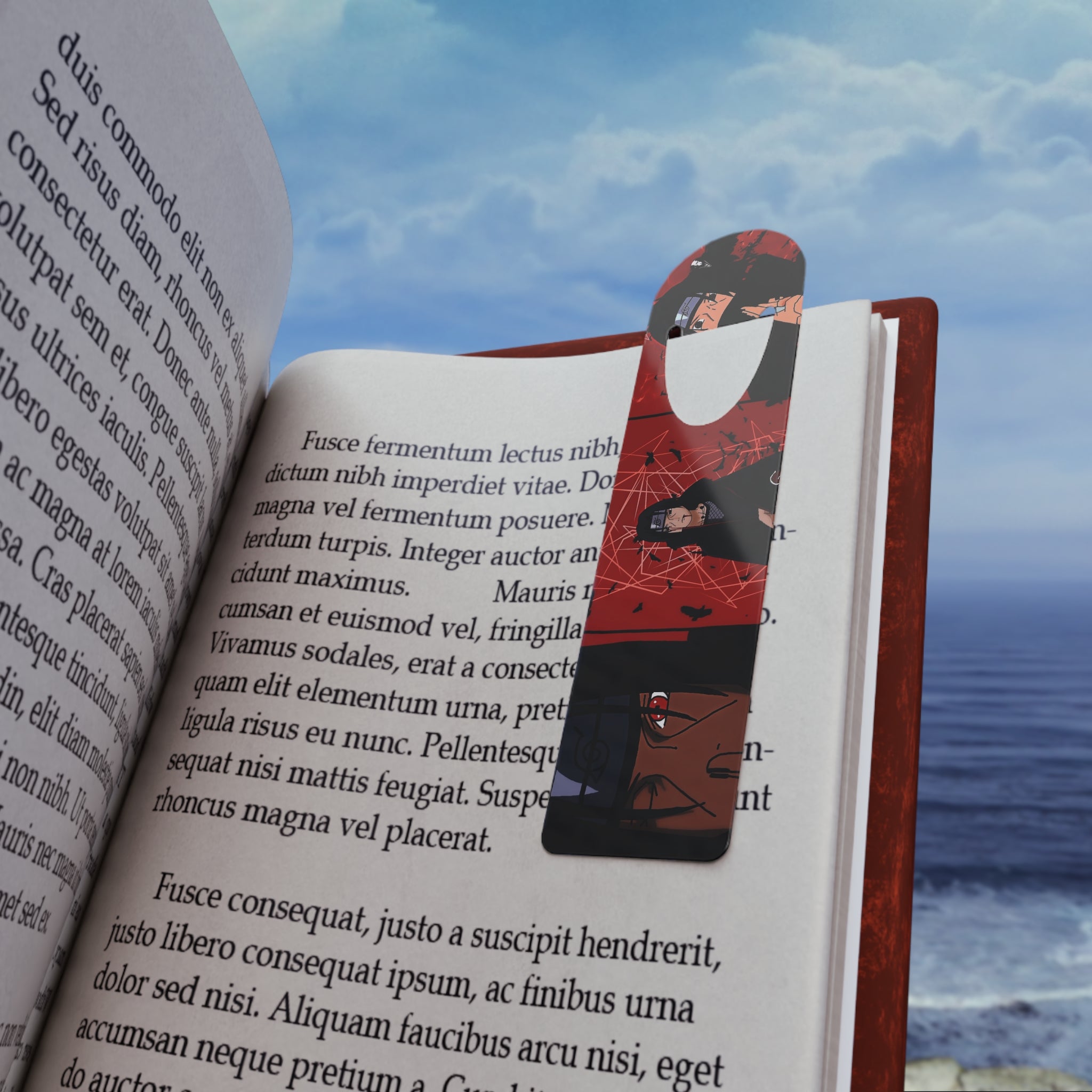 Red Itachi Uchiha Anime Metal Bookmark