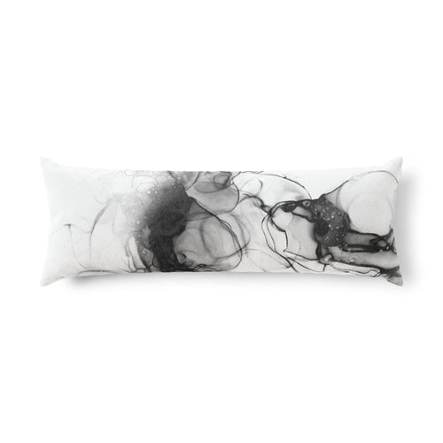 Black Ink Swirl Body Pillow