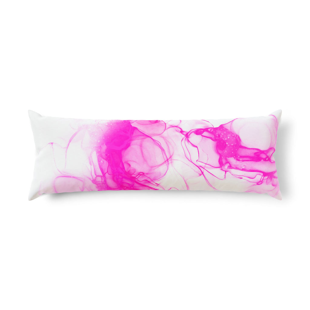Pink Ink Swirl Body Pillow