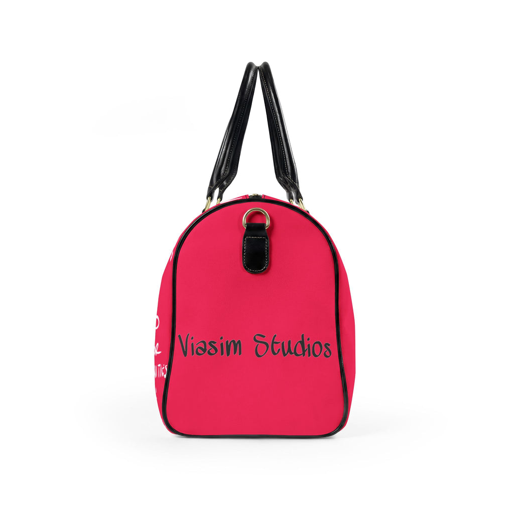 She Walks with Christ  Faux Leather Travel Bag