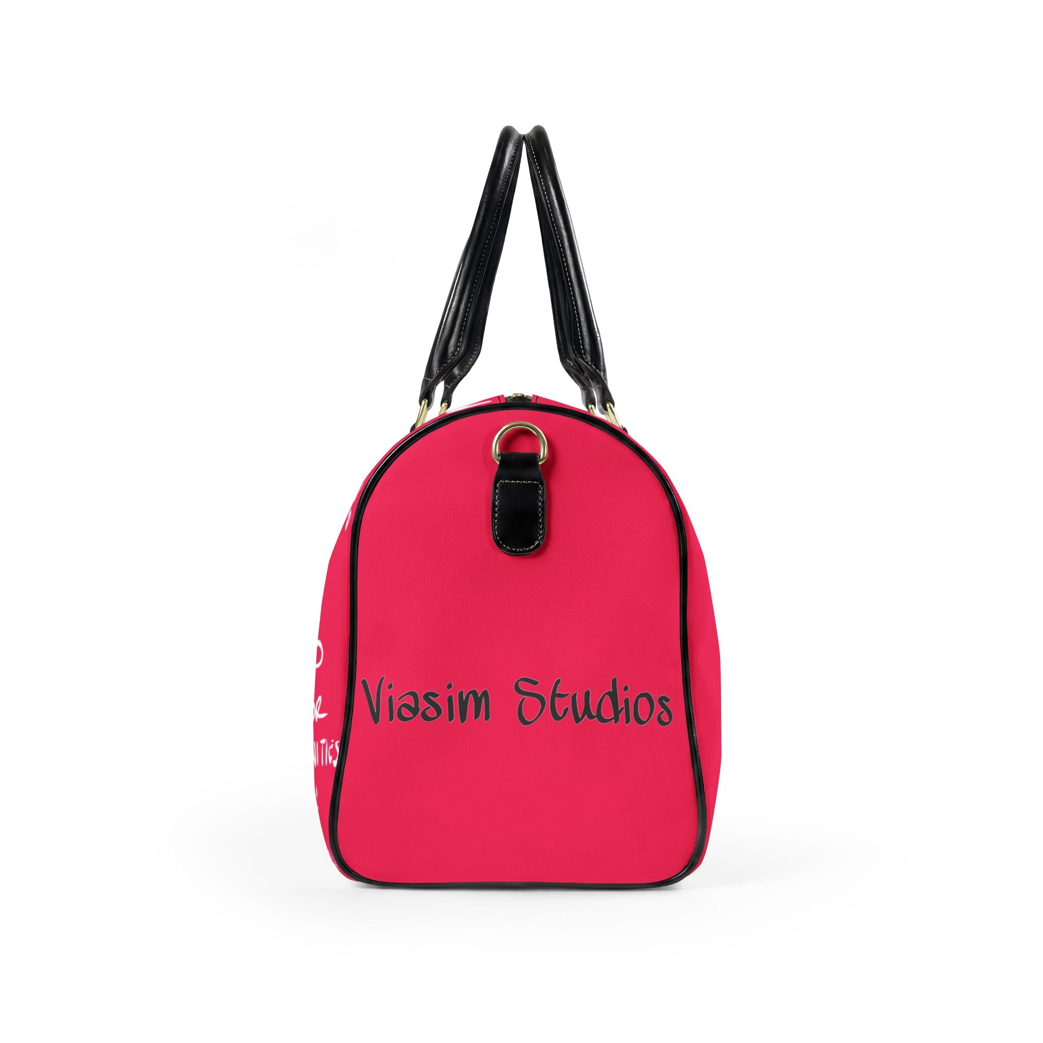 She Walks with Christ  Faux Leather Travel Bag