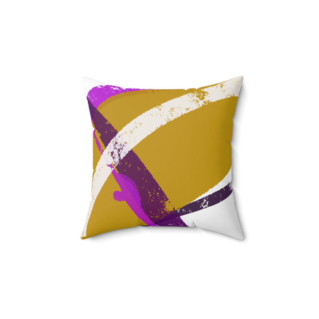 Abstract Brushstroke Square Pillow