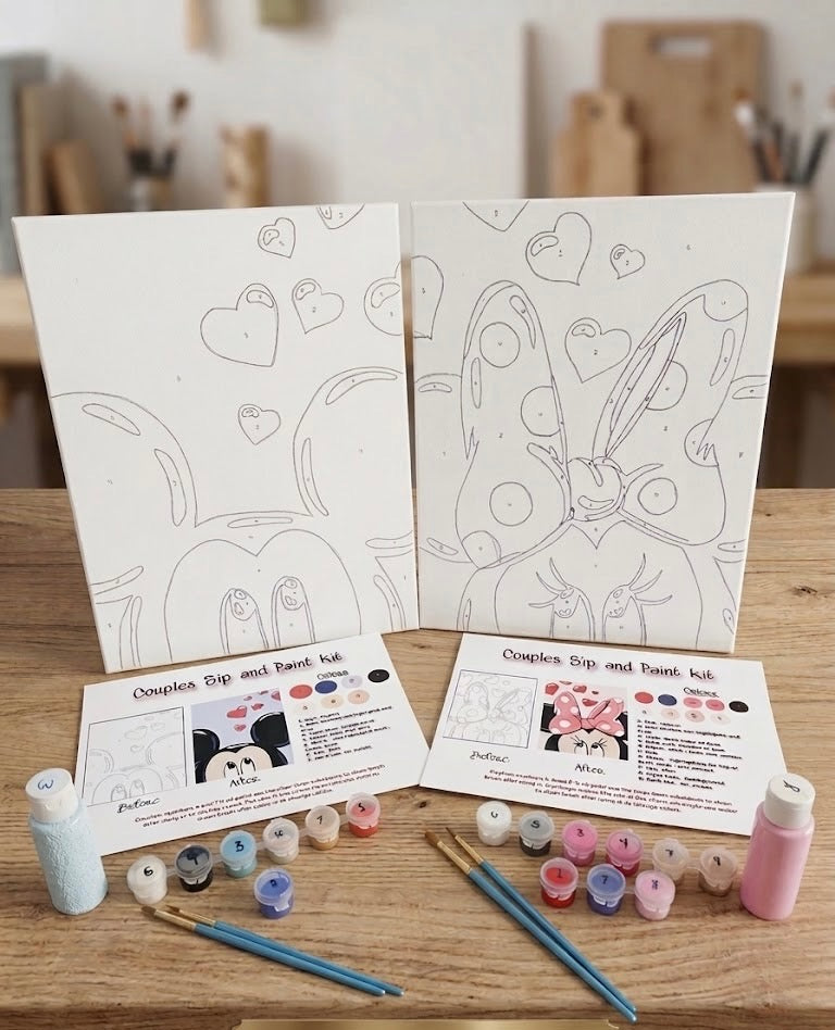 Custom Couples Sip and Paint Kit Bundle
