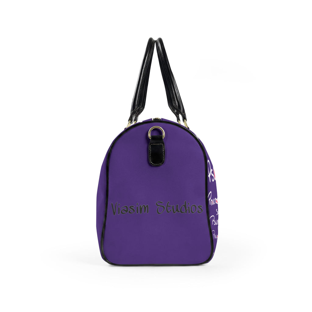 She Walks With Christ  Faux Leather Travel Bag