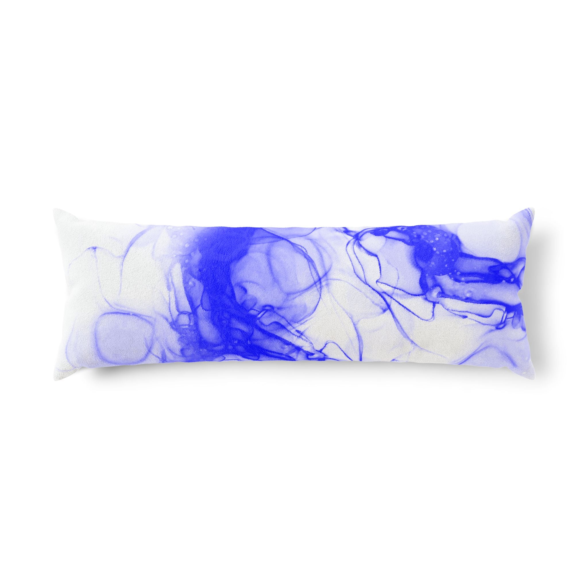 Blue Ink Swirl Body Pillow