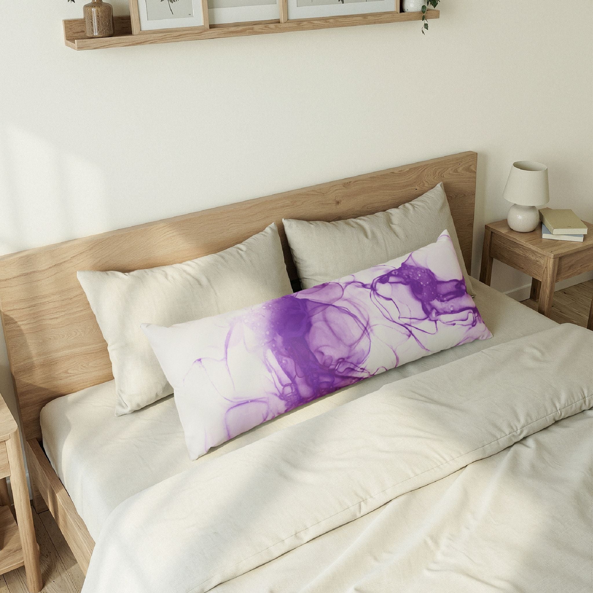 Purple Ink Swirl Body Pillow