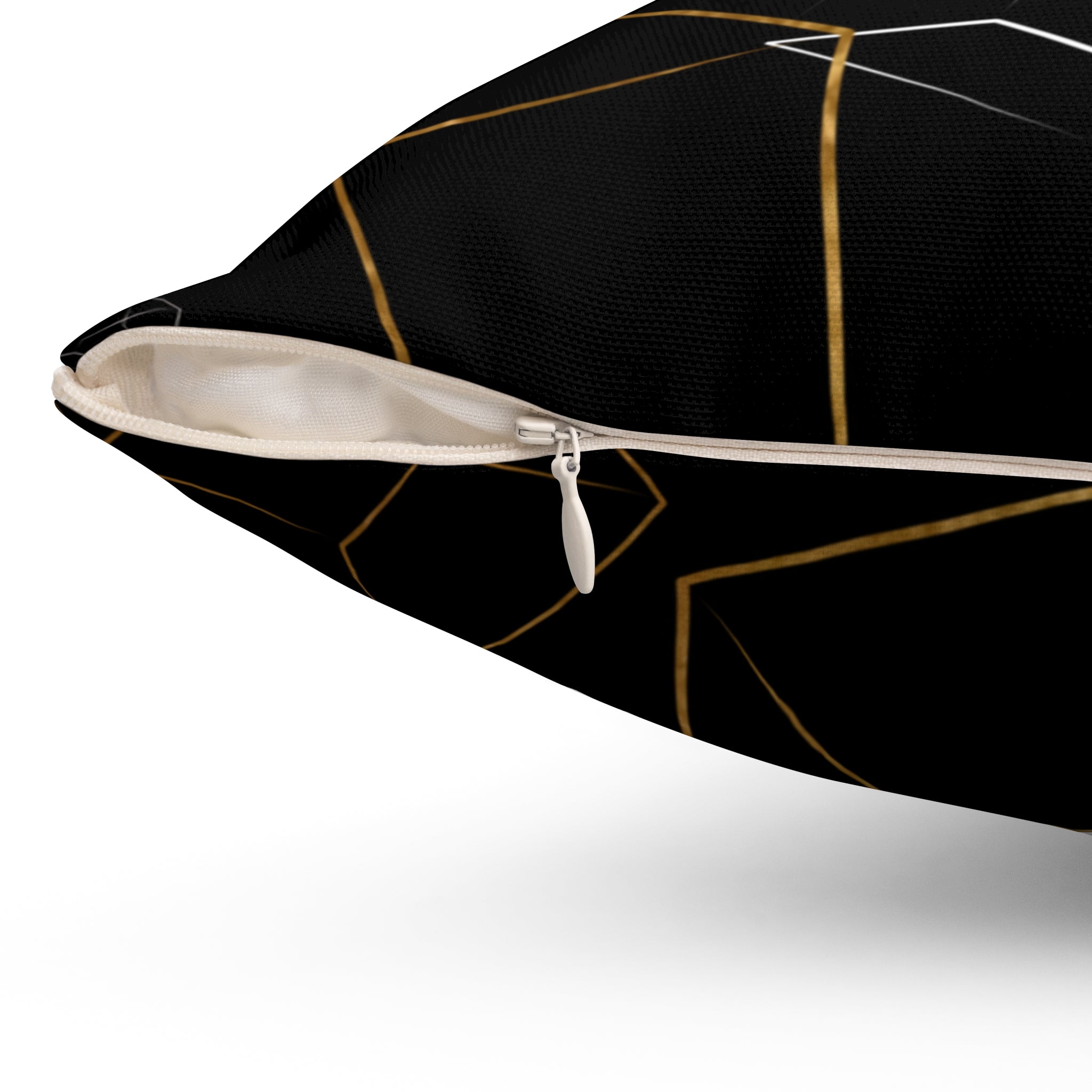 Geometric Gold & Silver Cube Decorative Pillow